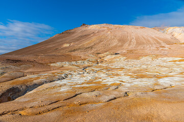 Natural landscape of Myvatn lake on Iceland