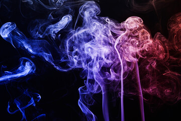 Color smoke on dark background