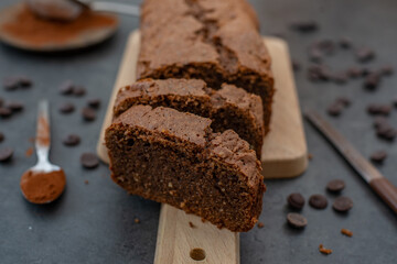 sweet home made chocolate sponge cake