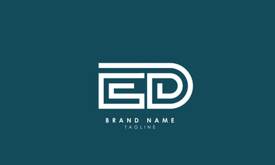Alphabet letters Initials Monogram logo ED, DE, E and D