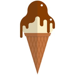 Ice cream waffle cone vector isolated on white background