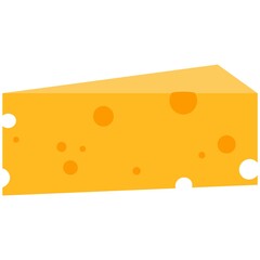Cheese piece vector isolated on white background