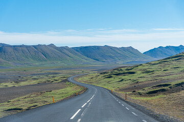 Ring road passing through hinterland of Iceland