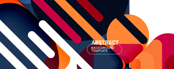 Modern geometric round shapes and dynamic lines, abstract background. Vector illustration for placards, brochures, posters and banners