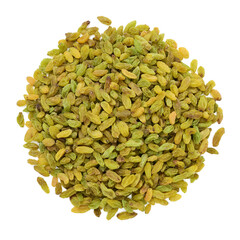 dried raisin on white background