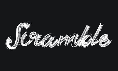 Scramble Handwritten restaurant and kitchen Brush font phrase illustration script letter on the Black background for sayings