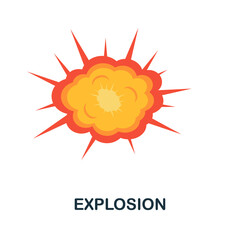 Explosion flat icon. Color simple element from weapon collection. Creative Explosion icon for web design, templates, infographics and more