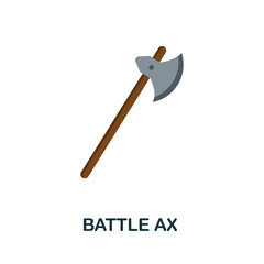 Battle Ax flat icon. Color simple element from weapon collection. Creative Battle Ax icon for web design, templates, infographics and more