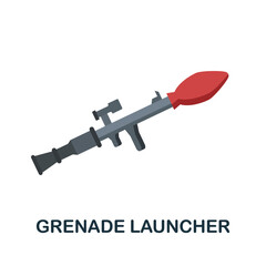 Grenade Launcher flat icon. Color simple element from weapon collection. Creative Grenade Launcher icon for web design, templates, infographics and more
