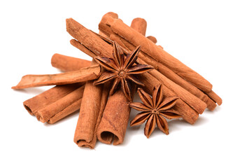 Various seasonings on white background 