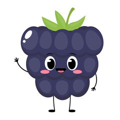 Cute cartoon happy blackberry character