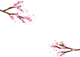 桜 桜吹雪 金 春 ピンク アブストラクト 背景 壁紙 Poster Ontamaudon