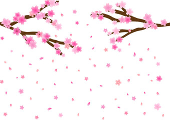 桜 桜吹雪 金 春 ピンク アブストラクト 背景 壁紙 Poster Ontamaudon