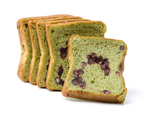 Slice of white bread on white background