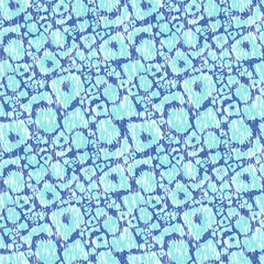 Blue animal skin abstract seamless pattern. Reptile skin print. Watercolor background.