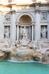Fototapeta na wymiar 18th century Trevi Fountain designed by Italian architect Nicola Salvi, Rome, Italy
