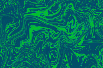Abstract dynamic pattern in blue and green colors. Abstract elements are woven into a green marble motif. Decorative design effects. For textiles, wallpapers, backgrounds, covers and packaging.