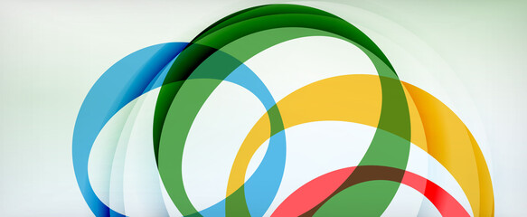 Fototapeta premium Ring geometric shapes, o letter repetition wallpaper. Abstract background for business or technology presentations, internet posters or web brochure covers