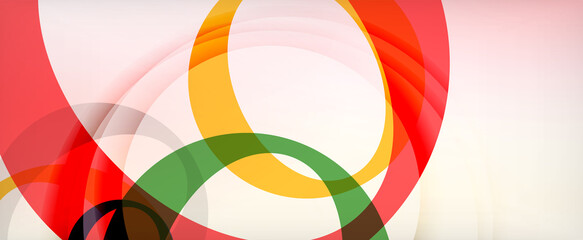 Obraz premium Ring geometric shapes, o letter repetition wallpaper. Abstract background for business or technology presentations, internet posters or web brochure covers