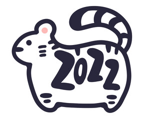 Fototapeta premium シンプルな寅 2022年の干支 白