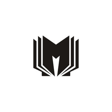 Letter M with book logo design