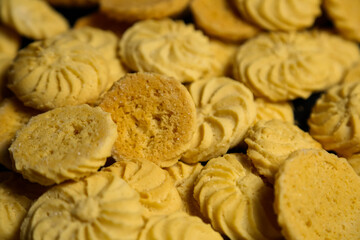 gingerbread sweets, airy cakes on background 