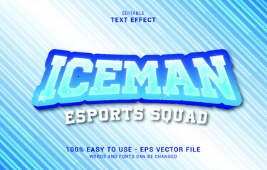 editable text effect,  Ice Esport style