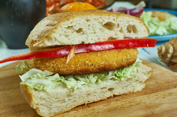 Cajun Perch Po'Boys  sandwich