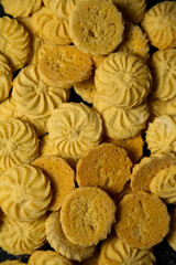 gingerbread sweets, airy cakes on background 