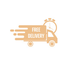 Free delivery icon. Flat vector illustration.