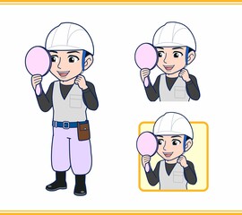 Fototapeta premium 工事現場にいる作業員の男性
