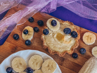 blueberry cheesecake and black coffee