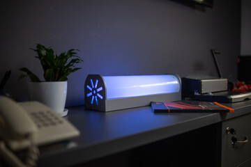 medical disinfection lamp on the desktop