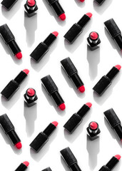 
Open scarlet lipsticks for women in black tube pattern