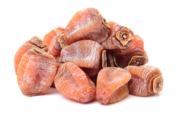 dried persimmon on white background 