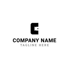Simple letter C logo design with a piston in the middle, fits well with any business or automotive-related matter and the letter C