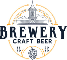Obraz premium Brewery Craft Beer Logo Home Illustration