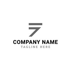 Simple logo design of the number 7 and the letter R in horizontal flip, great for businesses with the initials R name or those related to the number 7