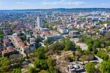 Aerial view of the Bulgarian city Varna - obrazy, fototapety, plakaty