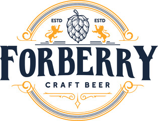Forberry Craft Beer Logo Hop Illustration