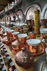 Turkish style coffee set, handmade copper items