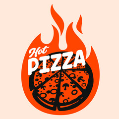 Hot Pizza, Food Typography design