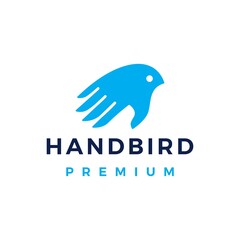 Obraz premium hand bird logo vector icon illustration