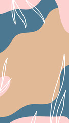 Abstract background. Hand drawn various shapes and doodle objects. Use for Instagram stories. Contemporary modern trendy vector illustrations.