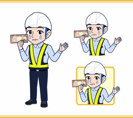 工事現場にいる誘導員