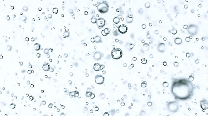 Light bubbles of water isolated over white, macro shot.