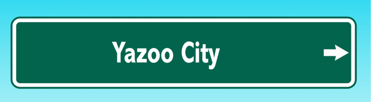 Yazoo City Road Sign