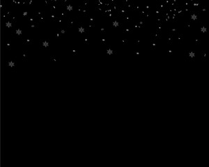 Background with snow. Many decorative snowflakes on a dark background. Vector illustration