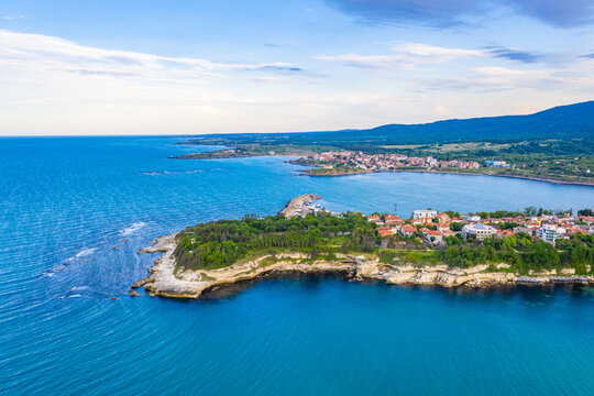 Aerial view of Bulgarian seaside town Tsarevo