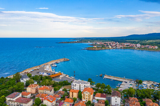 Aerial view of Bulgarian seaside town Tsarevo